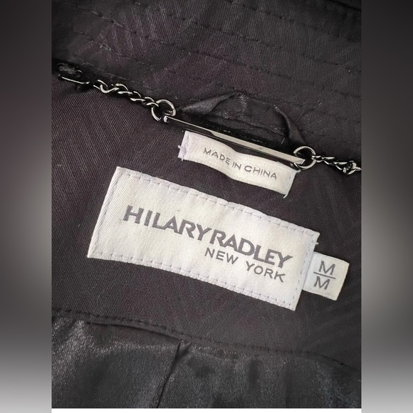 Hilary Radley New York 3/4 Length Trench Coat Belted Sz Medium Black - Picture 9 of 12
